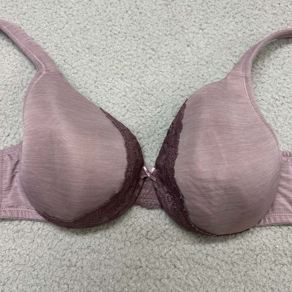 Cacique Bra 40C T-Shirt Bra Lightly Lined Full Coverage Lane Bryant Lace Trim